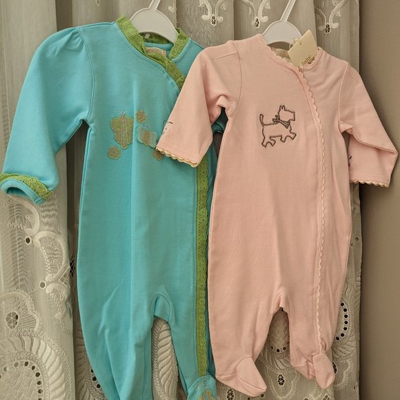 NWT Baby Krickets set of 2 long-sleeve pajamas size 6 M - Picture 1 of 11
